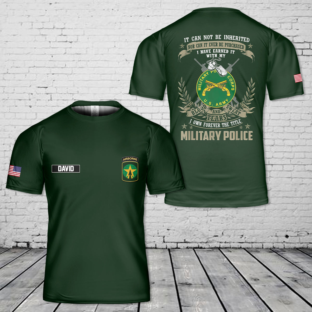 Custom Name 118th Military Police Company veteran Paratrooper 3D T-Shirt