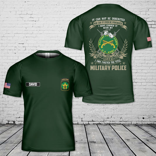 Custom Name 118th Military Police Company veteran Paratrooper 3D T-Shirt