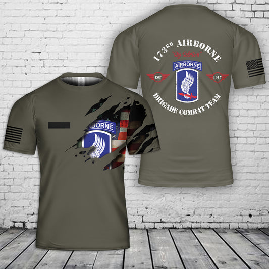 Custom Name 173rd Airborne Regiment 3D T-Shirt