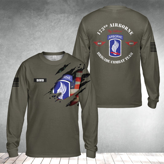 Custom Name 173rd Airborne Regiment Long Sleeve Shirt