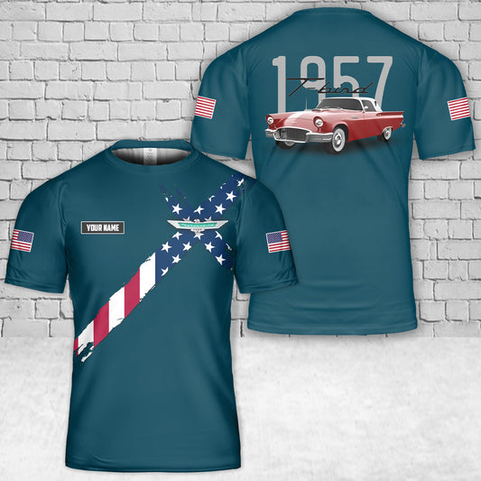 Custom Name 1957 Ford Thunderbird 3D T-Shirt