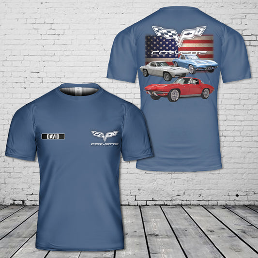Custom Name 1963 Chevrolet Corvette 3D T-Shirt