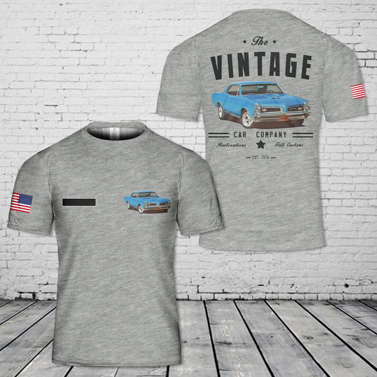 Custom Name 1966 Pontiac GTO Vintage Garage T-Shirt 3D