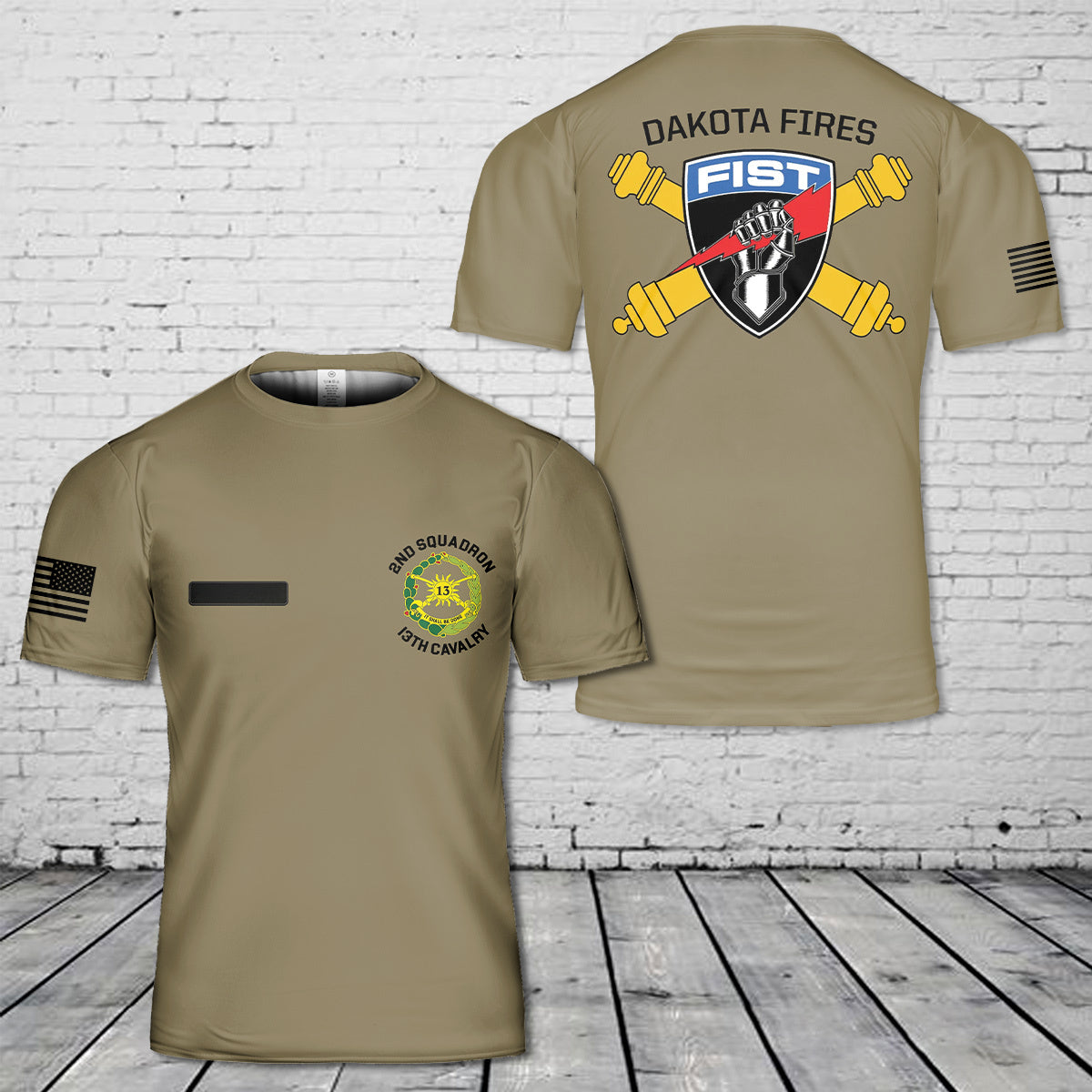 Custom Name 2-13th Cavalry Regiment Dakota Fires T-Shirt 3D