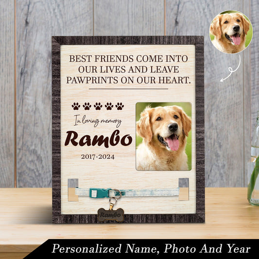 Custom Name, Photo And Year Dog Memorial Pet Collar Sign