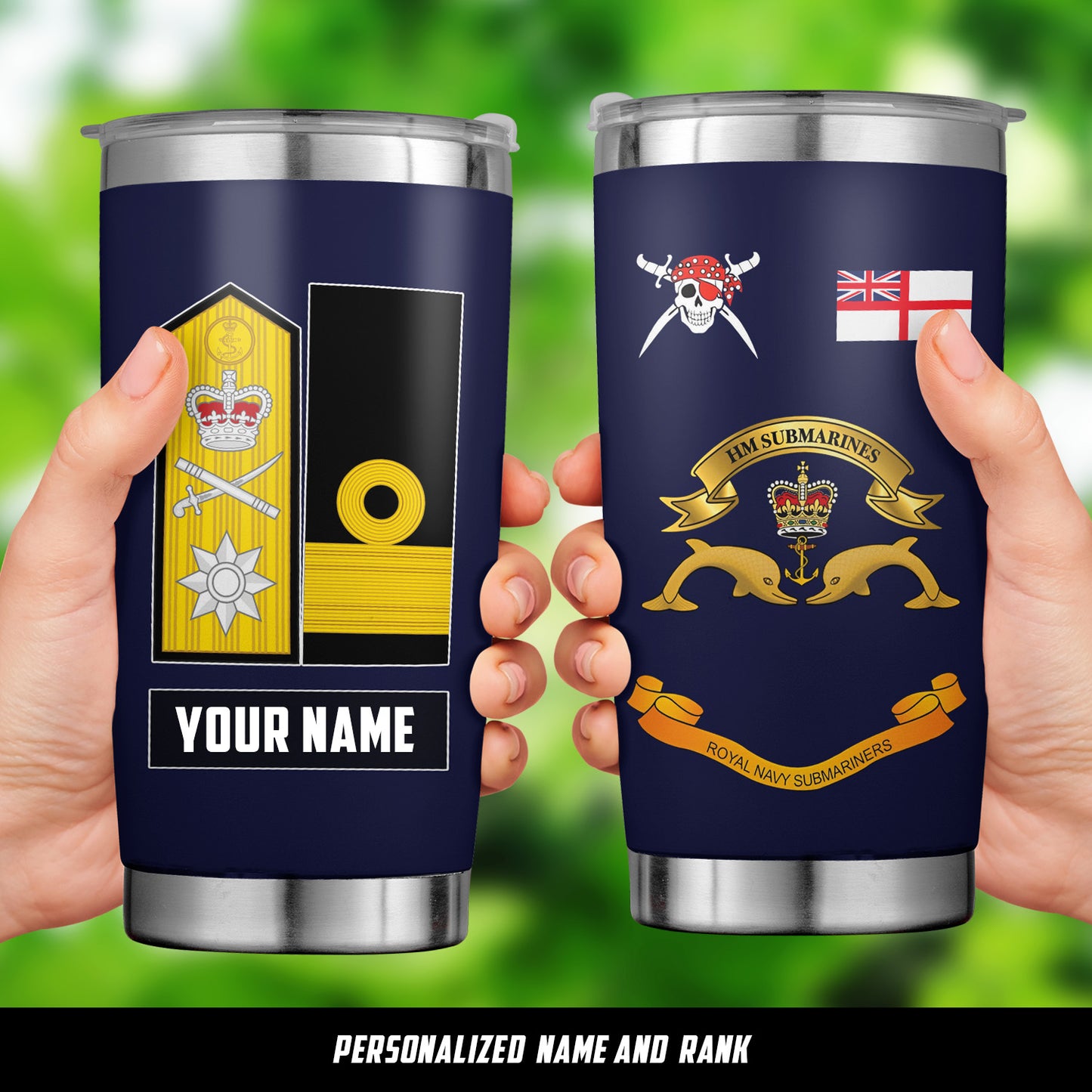Custom Name, Rank Royal Navy Submarine Service Veteran Tumbler 20oz