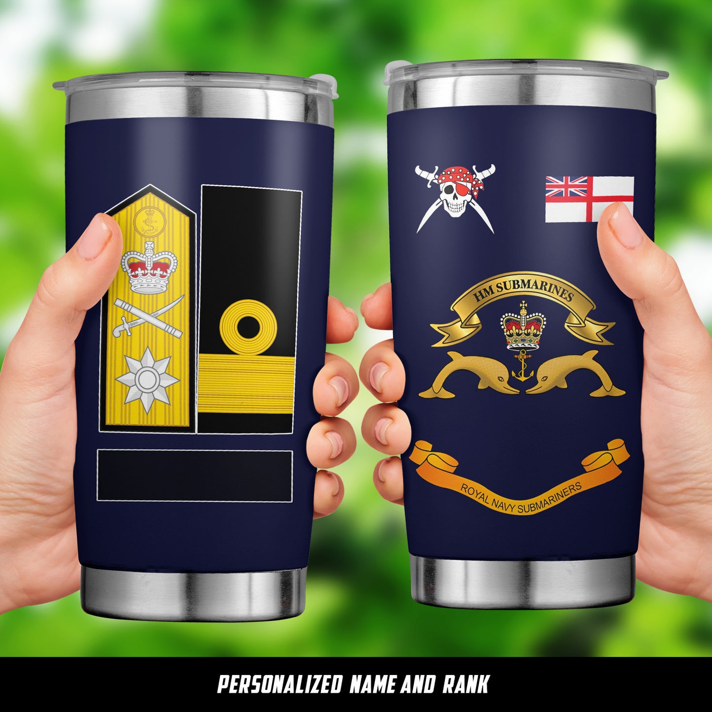 Custom Name, Rank Royal Navy Submarine Service Veteran Tumbler 20oz