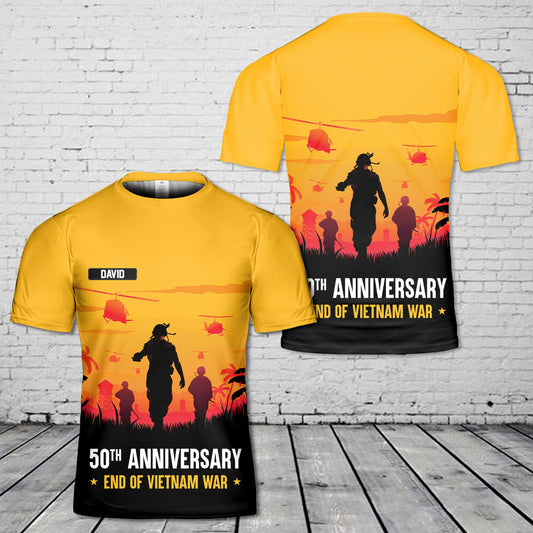 Custom Name 50th Anniversary of the End of The Vietnam War 1955 - 2025 3D T-Shirt