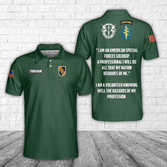 Custom Name 5th Special Forces Group Polo Shirt
