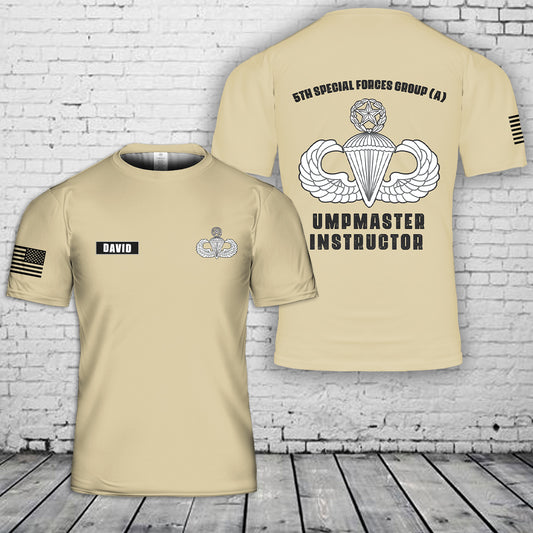 Custom Name 5th Special Forces Group (A) Jumpmaster Instructor 3D T-Shirt