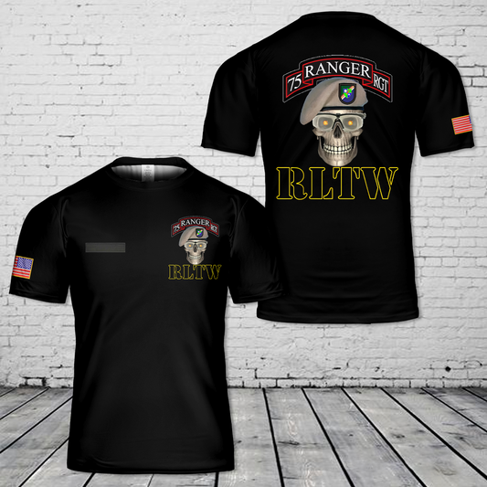 Custom Name 75th Rangers - Army Vets of Ft Benning Ranger Units T-Shirt 3D