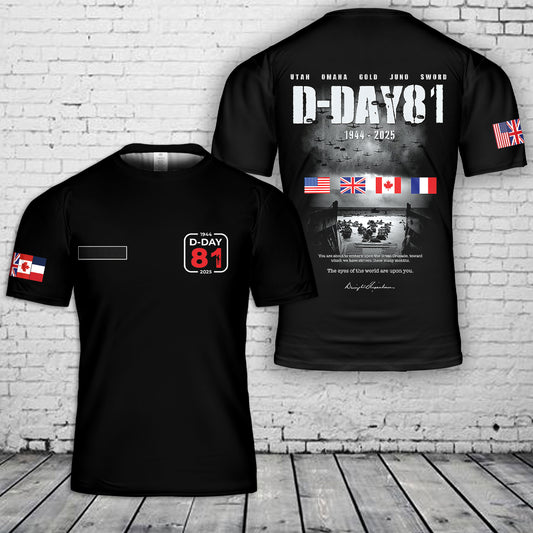 Custom Name 81st anniversary of D-Day T-Shirt 3D