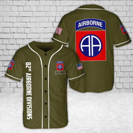 Custom Name 82nd Airborne Division Baseball Jersey