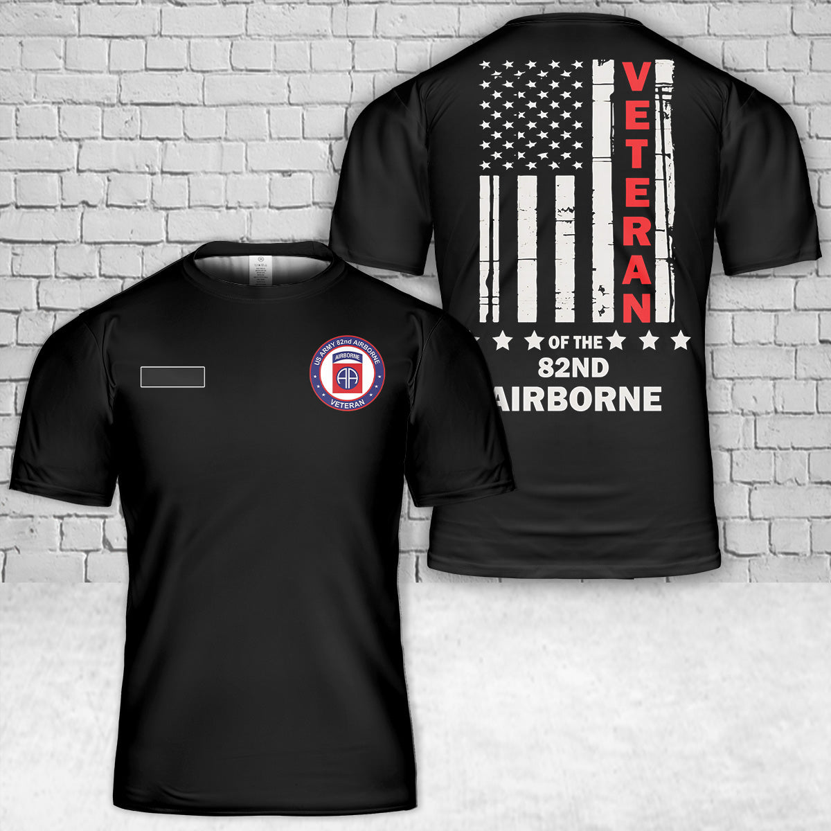 Custom Name 82nd Airborne Division Veteran T-Shirt 3D