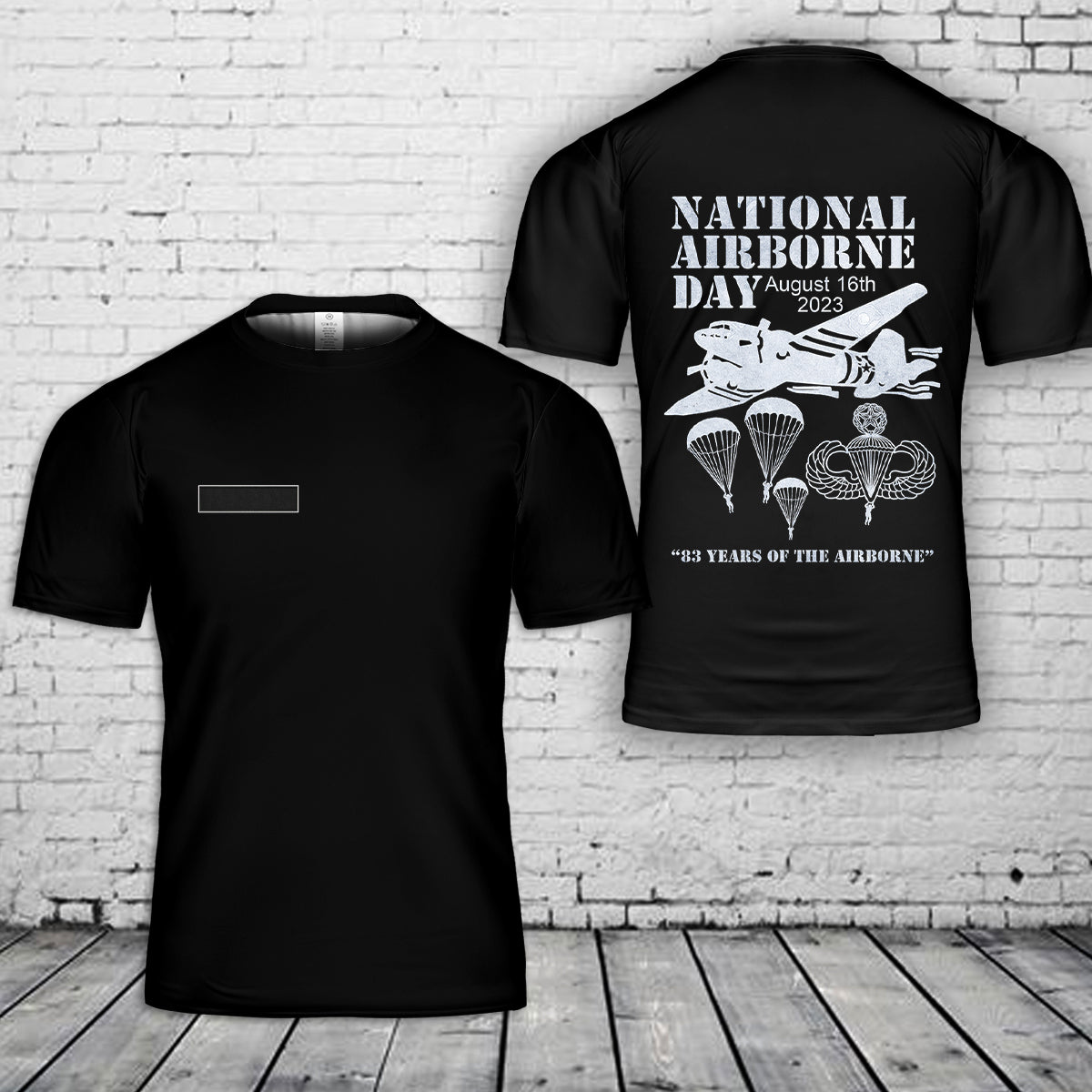 Custom Name 83 Years National Airborne Day T-Shirt 3D