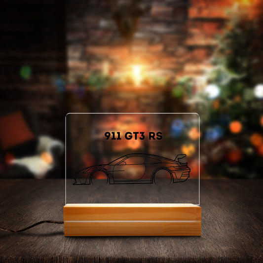 Custom Name 911 GT3 RS Custom Shape Photo Night Light