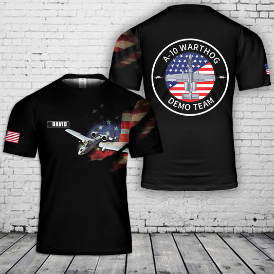Custom Name A-10 Warthog Demo Team 3D T-Shirt