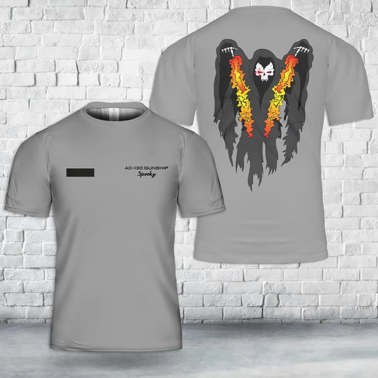 Custom Name AC-130 Gunship Spooky T-Shirt 3D
