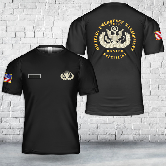 Custom Name ARNG - Military Emergency Management Specialist - Master T-Shirt 3D