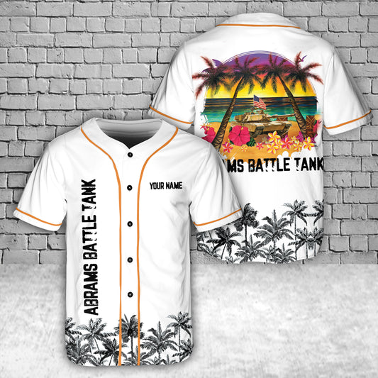Custom Name Abrams Battle Tank Baseball Jersey