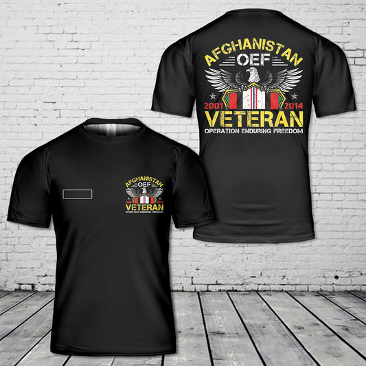 Custom Name Afghanistan OEF Veteran Operation Enduring Freedom T-Shirt 3D