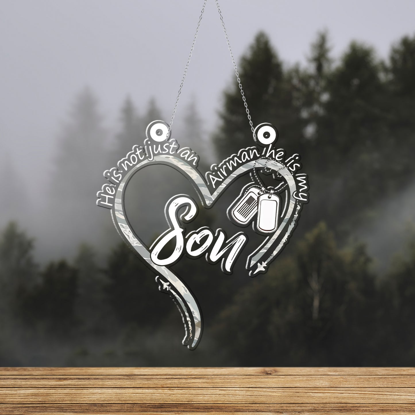 Custom Name Air Force Mom Custom Shape Window Hanging Acrylic Ornament