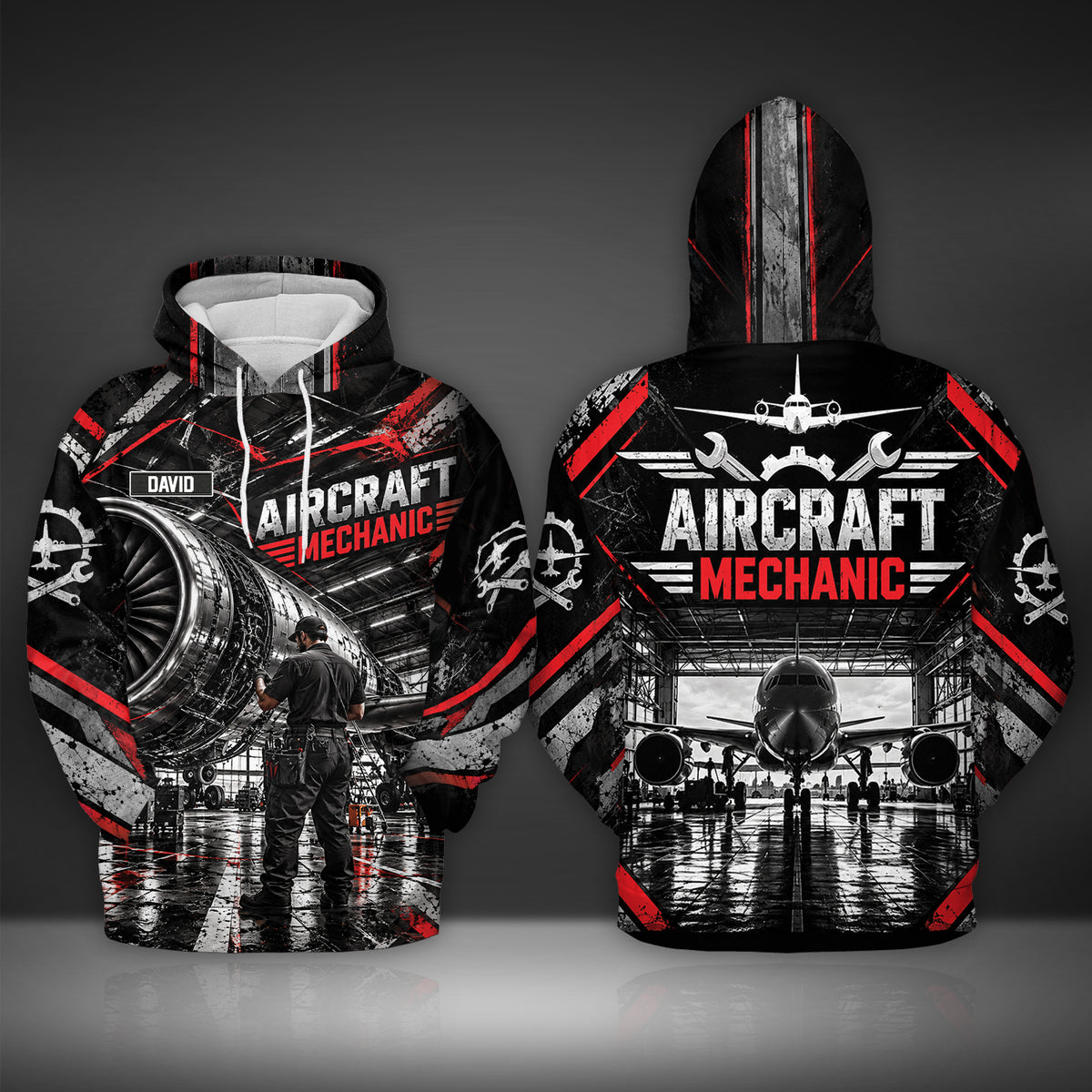 Custom Name Aircraft Mechanic 3D Hoodie