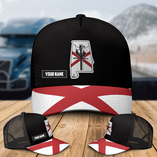 Custom Name Alabama Lineman AOP Trucker Cap
