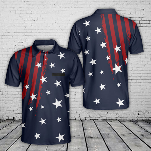 Custom Name American Flag 4th Of July Polo Shirt