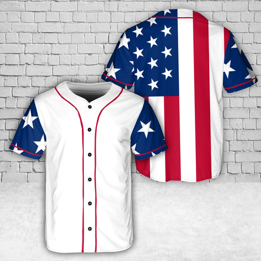 Custom Name American Flag Baseball Jersey