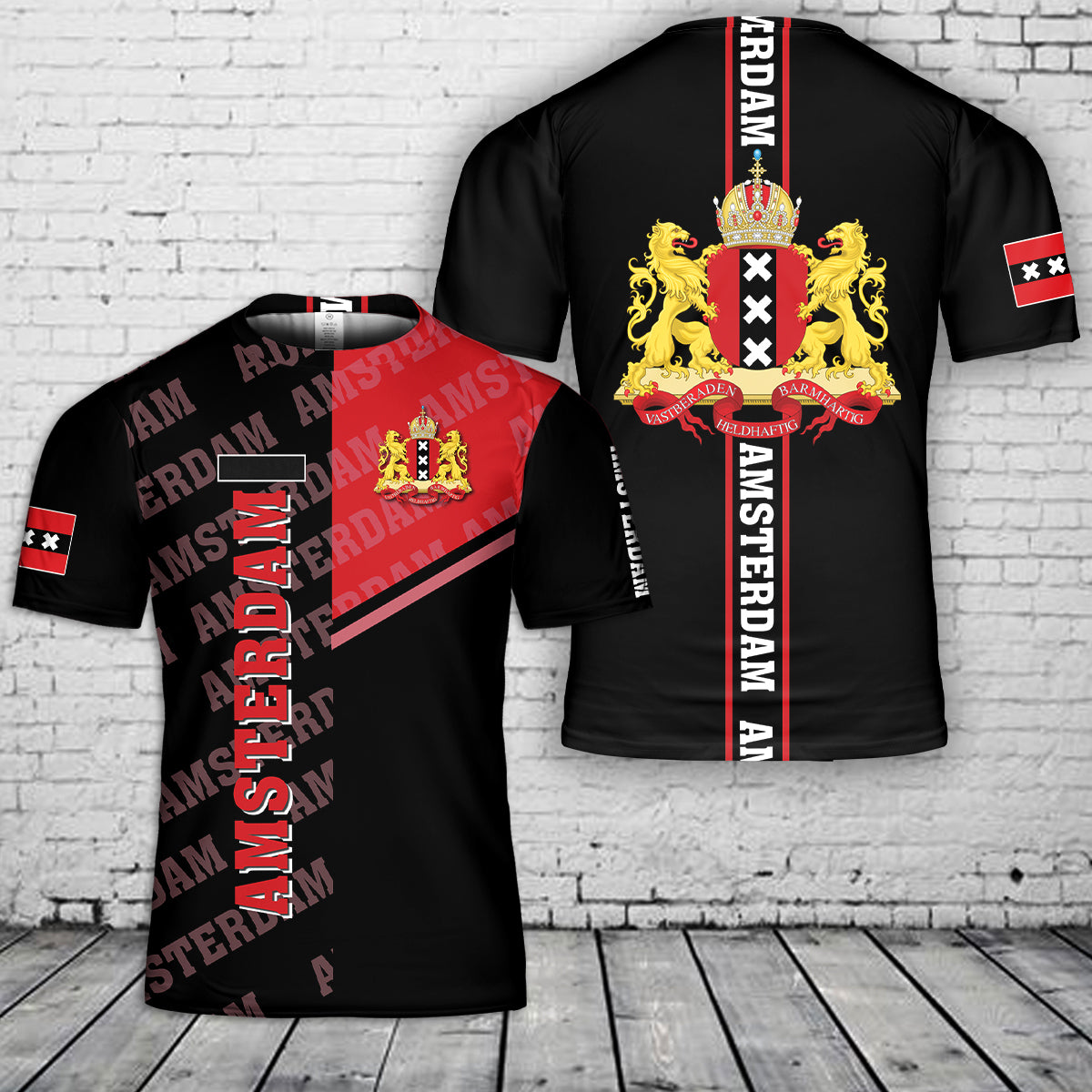 Custom Name Amsterdam NETHERLANDS 3D T-Shirt