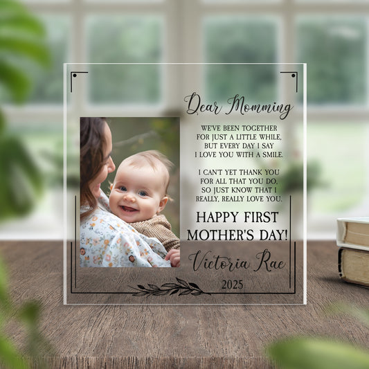 Custom Name And Picture First Mother's Day Acrylic Plaque (without stand) 0.6 IN