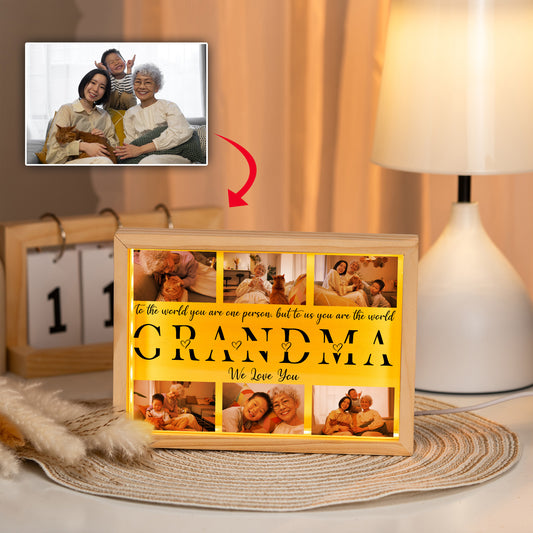 Custom Name And Pictures Mother’s Day Gift For Grandma Photo Frame Light Box