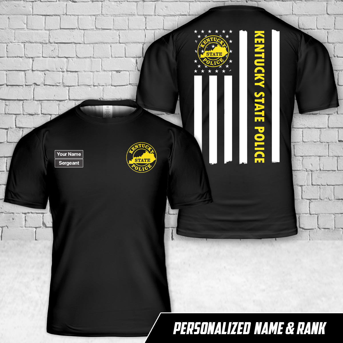 Custom Name And Rank Kentucky State Police T-Shirt 3D