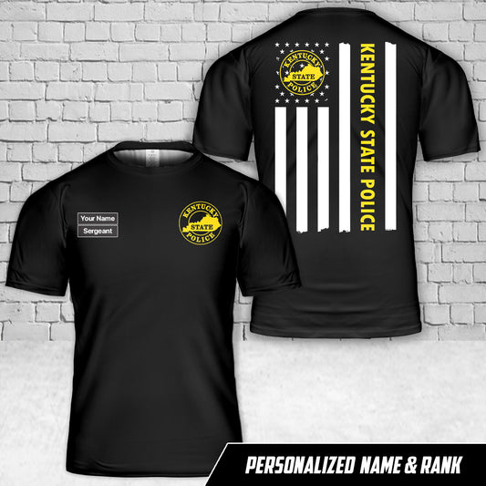 Custom Name And Rank Kentucky State Police T-Shirt 3D
