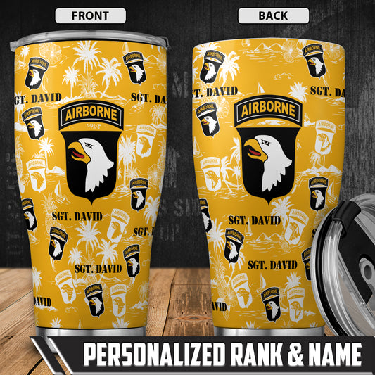 Custom Name And Rank US Army 101st Airborne Division Tumbler 20oz