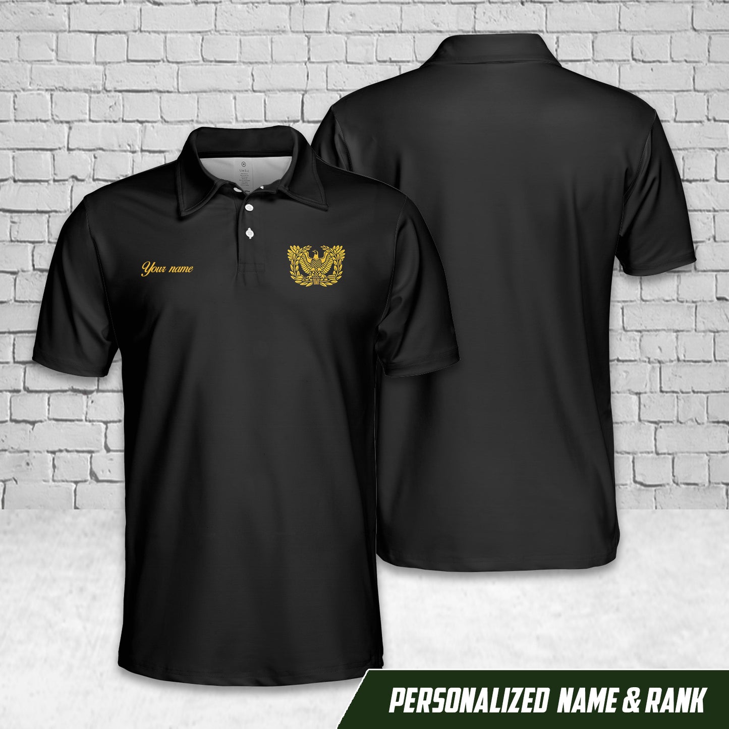Custom Name And Rank US Army Chief Warrant Officer Polo Shirt