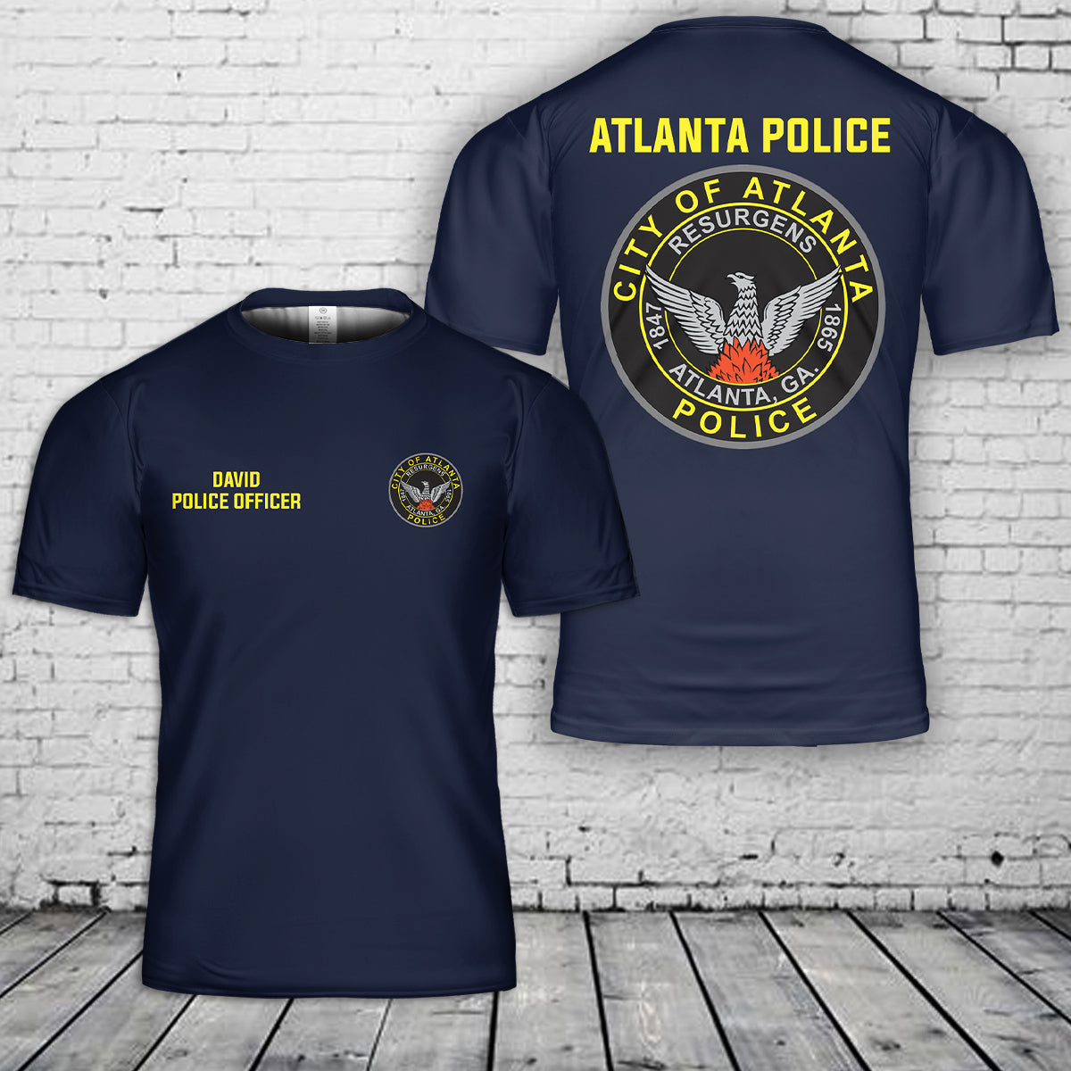 Custom Name And Title Rank Atlanta, Georgia, Atlanta Police Department T-Shirt 3D
