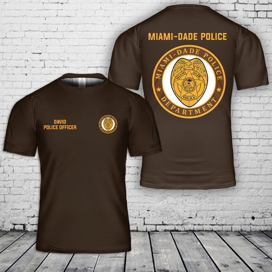 Custom Name And Title Rank Miami-Dade Police Department T-Shirt 3D