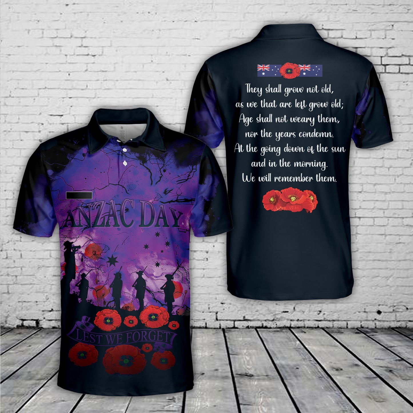 Custom Name Anzac Day Lest We Forget 25th April Polo Shirt