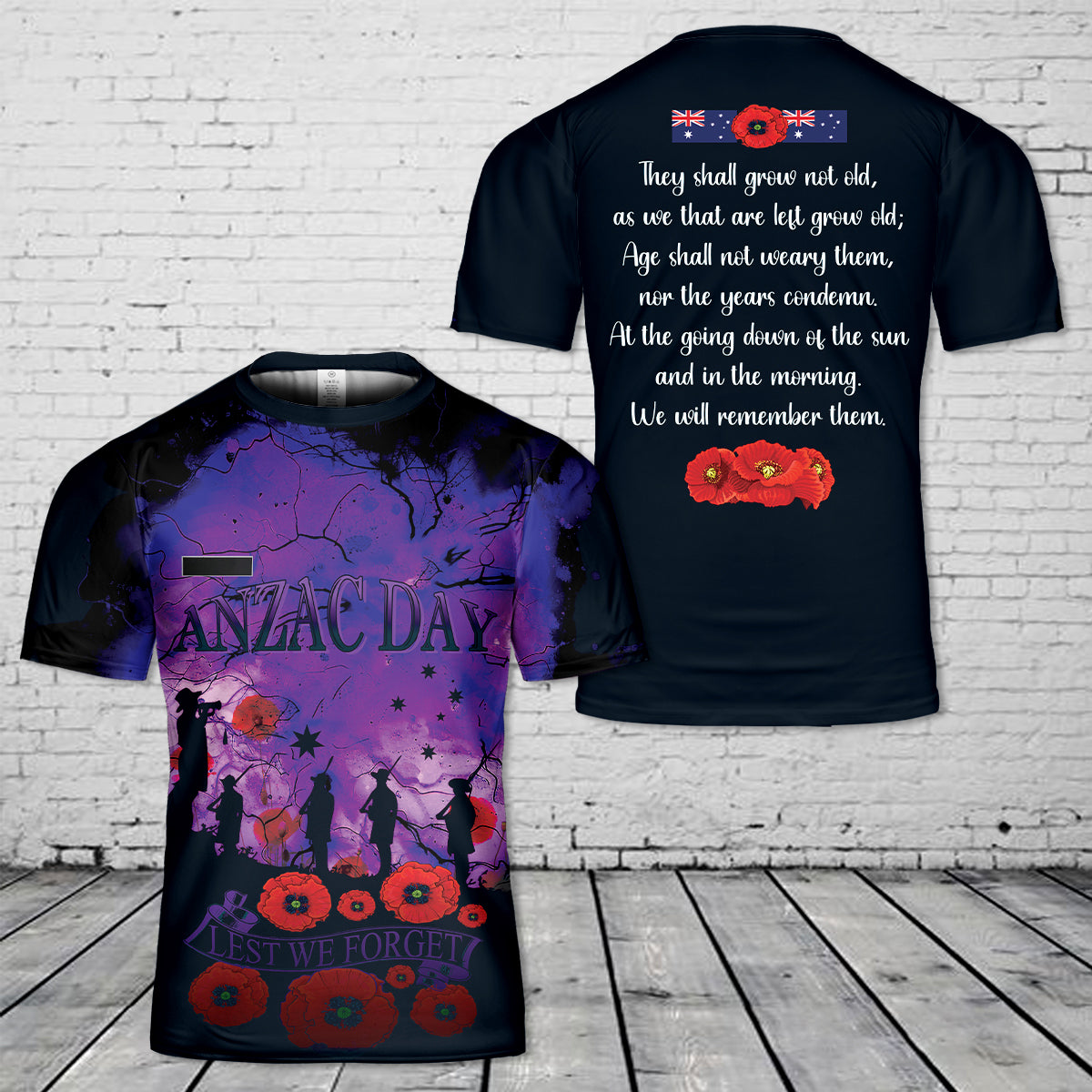 Custom Name Anzac Day Lest We Forget 25th April T-Shirt 3D