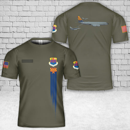 Custom Name Arizona Air National Guard KC-135 refueling F-16 Fighter T-Shirt 3D