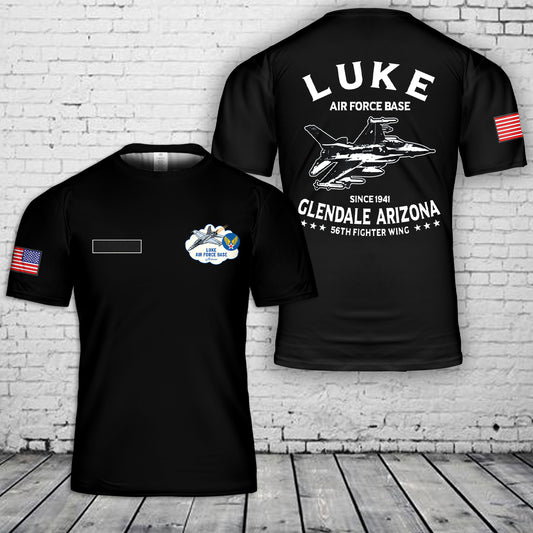 Custom Name Arizona Luke Air Force Base T-Shirt 3D