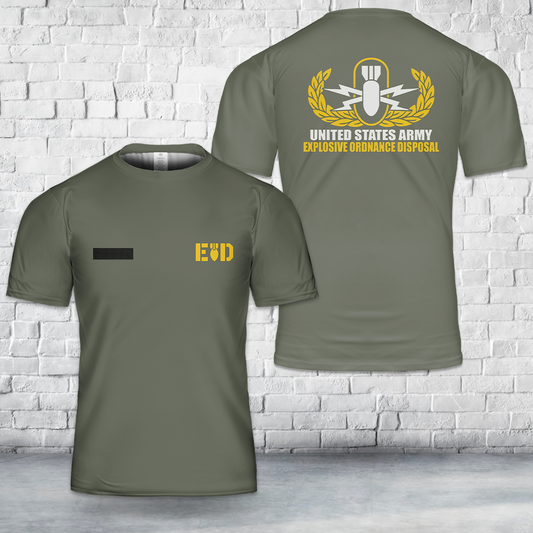 Custom Name Army Explosive Ordnance Disposal (EOD) T-Shirt 3D