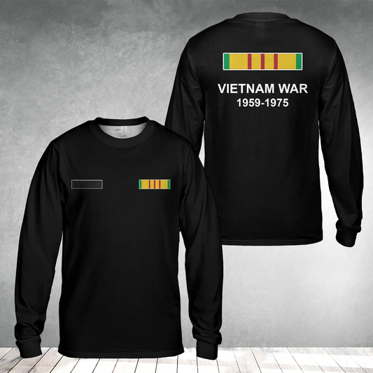 Custom Name Army Vietnam War 1959-1975 Long Sleeve Shirt