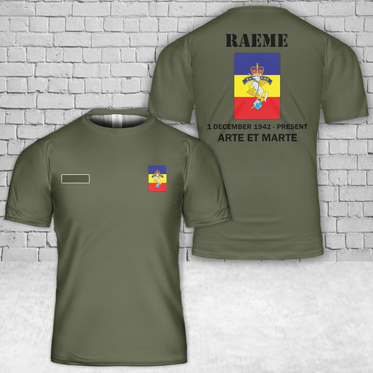 Custom Name Australian Army Royal Australian Electrical and Mechanical Engineers (RAEME) T-Shirt 3D