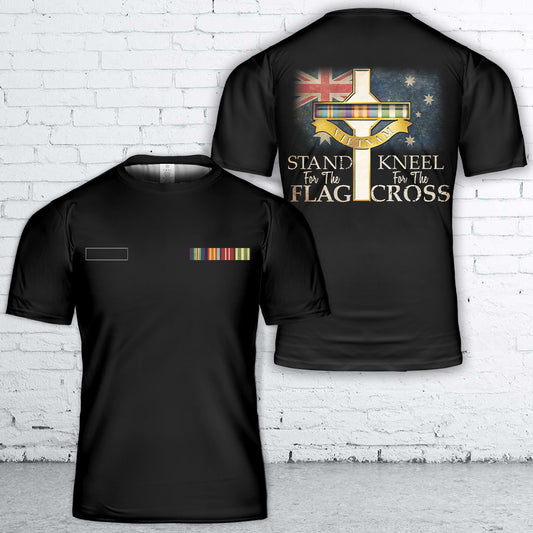 Custom Name Australian Vietnam Veteran Long Tan Cross T-Shirt 3D
