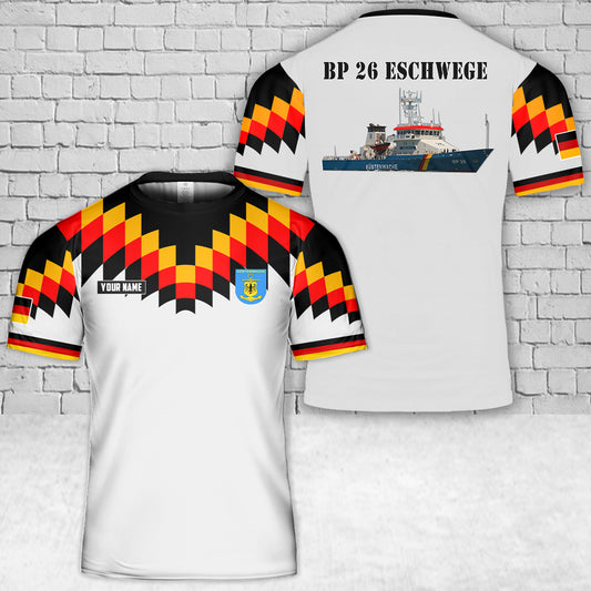 Custom Name BP 26 Eschwege German Federal Coast Guard 3D T-Shirt