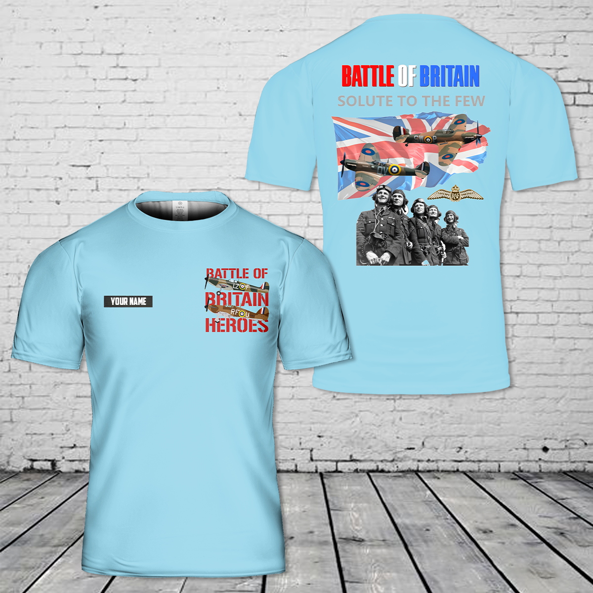 Custom Name Battle Of Britain Salute To The Few T-Shirt 3D