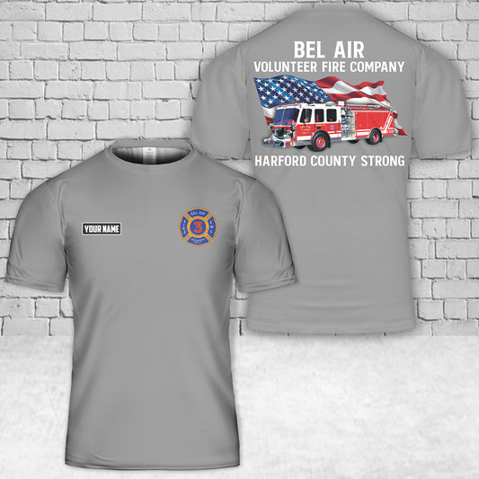 Custom Name Bel Air, Maryland, Bel Air Volunteer Fire Company Engines 312 T-Shirt 3D